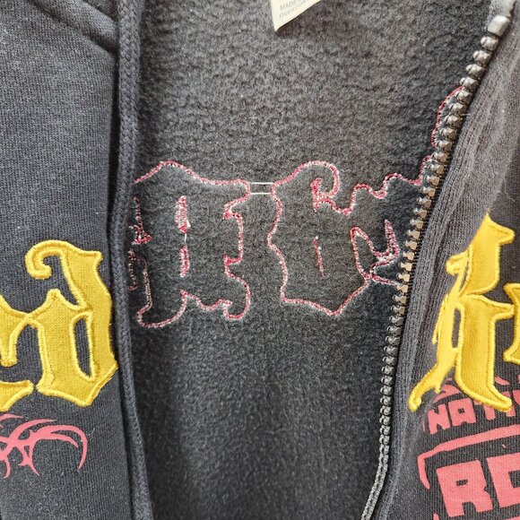 Hard Rock Native Music Rocks Hoodie HOLLYWOOD Embroidered Logo Full Zip RARE! - Picture 9 of 10
